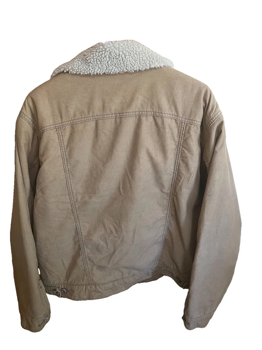 Levi’s 70520 Sherpa Corduroy Trucker Jacket Men M Tan Beige EUC
